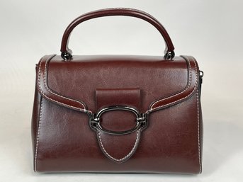 LIKE NEW! Burgundy Leather Handbag