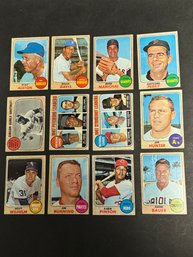 1968 Topps Baseball Cards Including Stars & Hofers