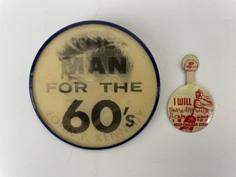 Vintage Button Lot JFK Flasher Plus