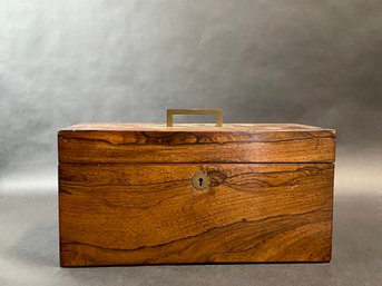 Victorian Rosewood Tea Caddy With Key