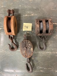 Antique Block And Pulley Lot