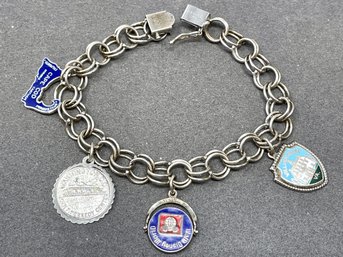 Vintage Charm Bracelet With Sterling Charms Including Walt Disney World And Cape Cod