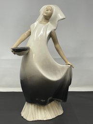 HUGE Ceramic Nun Figure - Signed