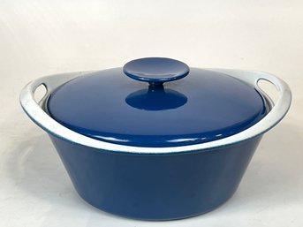 Danish Modern Michael Lax Copco Blue Enamel Cast Iron Dutch Oven