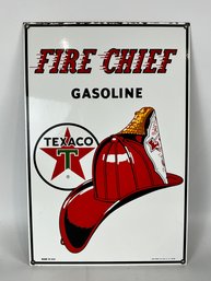 Ande Rooney Texaco Fire Chief Porcelain Sign