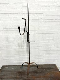 Adjustable Wrought Iron Spade Foot Candle Stand