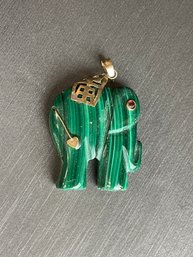 Vintage Stone Elephant Pendant