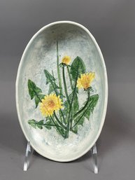Vintage Salt Marsh Pottery Dandelion Decorative Dish