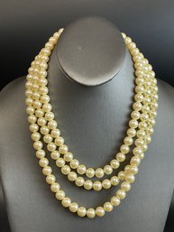 Vintage Beaded Pearl Multi Strand Necklace
