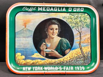 1939 New York Worlds Fair Lithographed Tin Tray