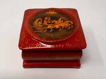 Signed Russian Lacquered Trinket Box