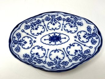 Antique Flow Blue Conway Semi Porcelain New Wharf Pottery Plate