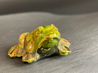 Vintage Miniature Pottery Frog Figure