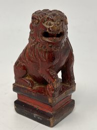 Vintage Carved Foo Dog Statue