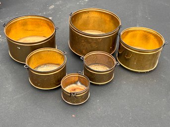 Large Lot Of Brass Buckets