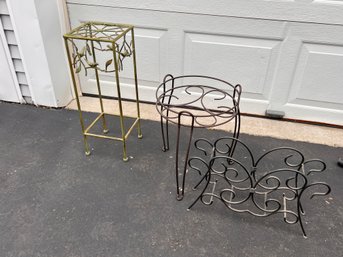 Group Of Metal Plant Stands