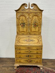 Venetian Painted Secretary Desk With Key