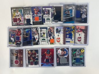 Huge Lot Of 20 Game Used Football Cards