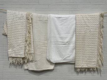 Group Of White Twin Size Cotton Coverlets