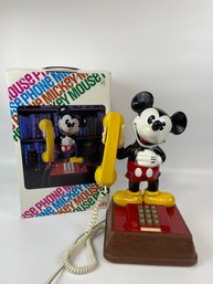 Vintage Mickey Mouse Phone In Original Box
