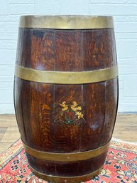 Antique English Oak Oval Barrel