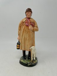 Vintage Royal Doulton Figurine Lambing Time Shepherd With Lambs