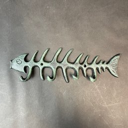 Cast Iron Verdigris Fish Bone Key Holder