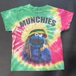 Vintage Sesame Street Cookie Monster Munchies Tie Die Size Med