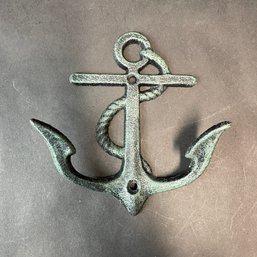 Cast Iron Verdigris Anchor Hook