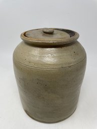 Antique Stoneware Crock With Lid