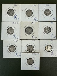 Lot Of 10 Silver Dimes (1)