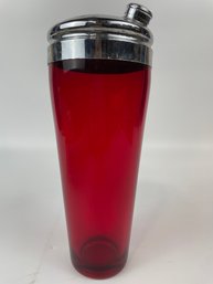 Vintage Red Glass Shaker