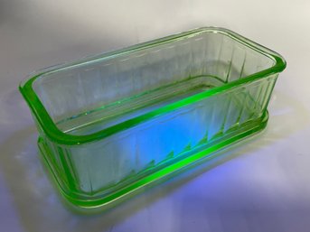 Uranium Glass Refrigerator Dish