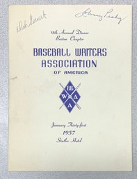 1957 Baseball Pamphlet Signed By Johnny Pesky And Jim Piersall