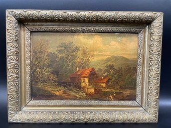 Oil On Board In Beautiful Antique Frame - Unsigned