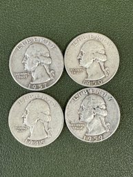 Lot Of 4 Silver Washington Quarters (29)