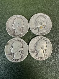 Lot Of 4 Silver Washington Quarters (31)