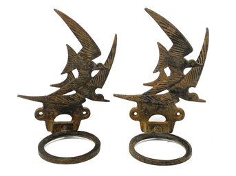 Pair Of Iron Swallow Wall Hanging Brackets