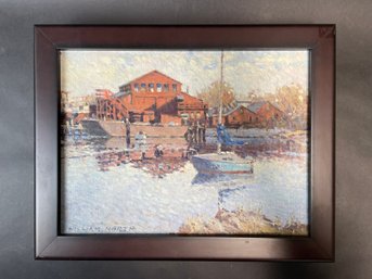 William North (1927-2011) Shipyard At Mystic Seaport Mystic, CT Signed