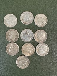 Lot Of 10 Silver Dimes (39)