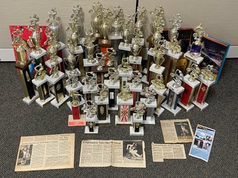 HUGE Collection Of Vintage BMX Trophies With History - Rider From Barnum And Bailey!