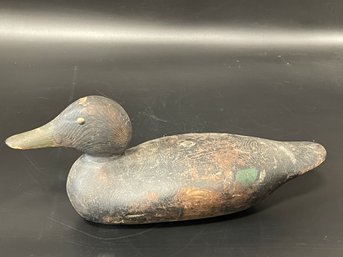 Carved Wooden Duck Decoy - Unsigned