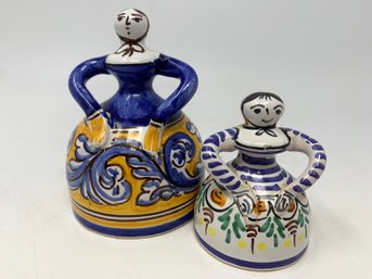 Pair Of Spanish Folk Art Dinner Bells