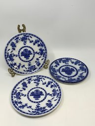 Set Of Four DELFT Porcelain Plates  Antique