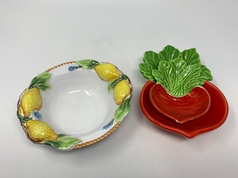 Home Decor Lot Radish Dishes Italy Lemon Dish