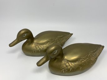 Pair Of Brass Ducks