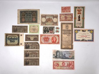 Large Lot Of Antique Currency - Foreign And American