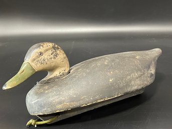 Unsigned Carved Wooden Duck Decoy