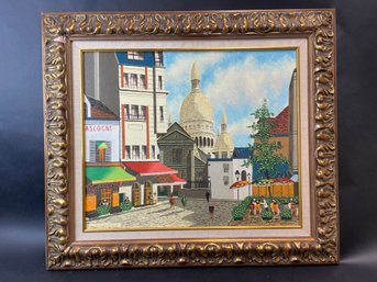 Parisan Street Scene Painting Framed Signed