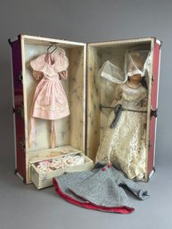 Vintage Doll And Doll Case With Accessories
